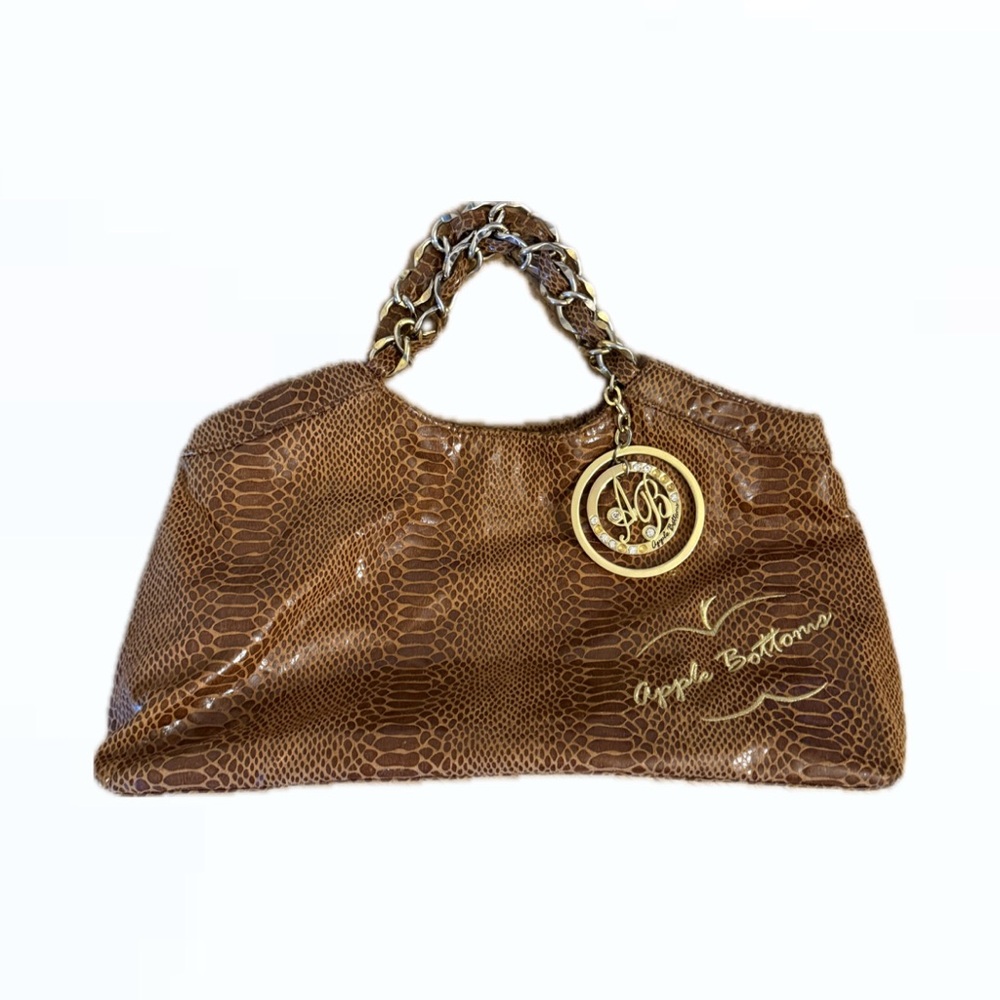 Apple Bottoms Tan Shoulder Bag with Gold Accents